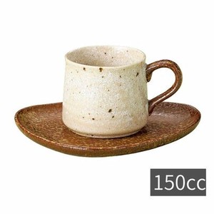 美浓烧 茶杯盘组/杯碟套装 自然 150ml 日本制造