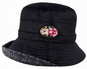 帽子 丝绒 花卉图案