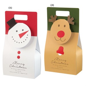 クリスマスバッグ型ギフトボックス 10枚 おしゃれ　【お客様組立て】