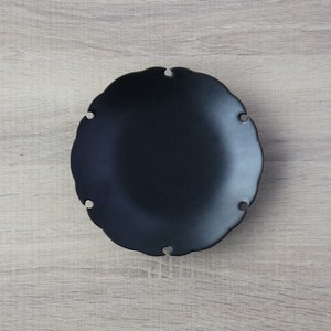 雪輪5寸皿 黒マット プレート 取り皿 中皿 [日本製/有田焼/プレート]