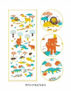 【日本製】【サバンナのどうぶつ】 かわいい動物柄 海の生き物柄 片面ガーゼ フェイスタオル Zootto