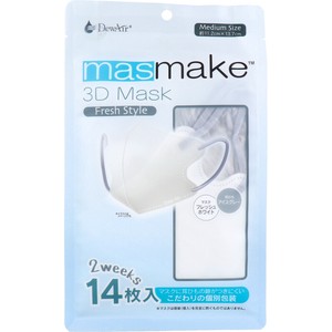 デュウエアー masmake 3D Mask Fresh Style ミディアムサイズ フレッシュホワイト 14枚入