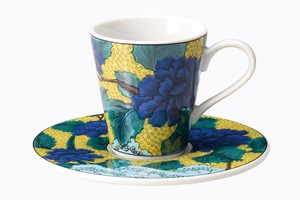 Kutani ware Seikou-kiln Cup & Saucer Set Porcelain Demitasse cup&Saucer Made in Japan