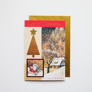 クリスマス グリーティングカード 輸入カード ドイツ製 クリスマスツリー サンタ
