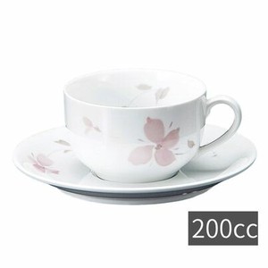 美浓烧 茶杯盘组/杯碟套装 粉色 200ml 日本制造