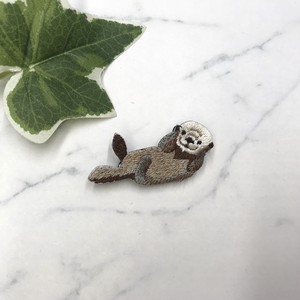 Brooch Animal Sea Otter Embroidered