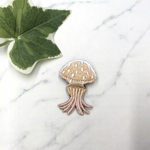 Brooch Jellyfish Embroidered