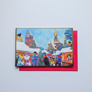 クリスマス グリーティングカード 輸入カード ドイツ製 欧州のクリスマスマーケット クリスマスの街並み