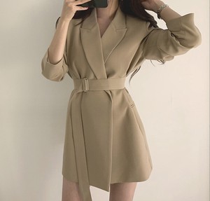 Coat Plain Color Long Sleeves Ladies' Autumn/Winter