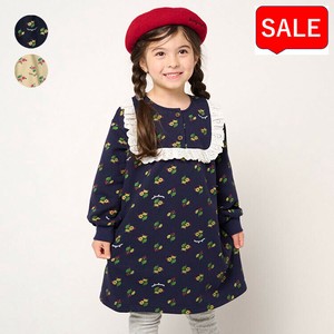 Kids' Casual Dress Antique Floral Pattern Lined Fur Dress
