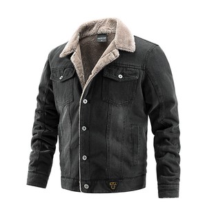 Jacket Plain Color Outerwear Brushed Lining Denim Autumn/Winter
