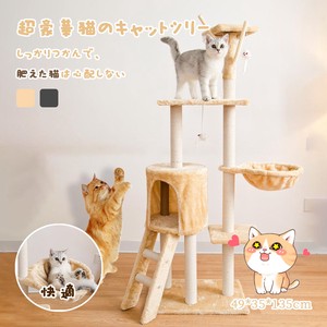 キャットタワー 据え置き 猫ハウス 組み立て式 運動不足解消 爪磨き ネコのおもちゃ キャットランド