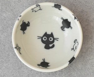 小钵碗 小碗 黑猫 猫 日本制造