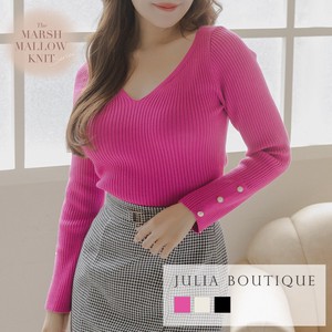 Sweater/Knitwear Pearl Button Knit Tops Tops