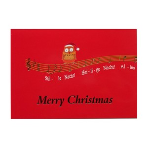クリスマス ポストカード 輸入カード EU製 サンタ帽 フクロウ