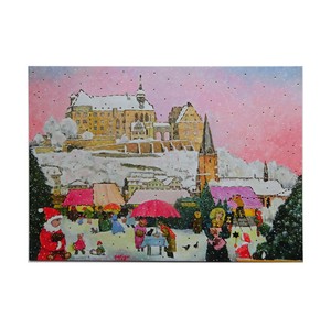 クリスマス ポストカード 輸入カード EU製 欧州各都市のクリスマスマーケットシリーズ ”マールブルク"