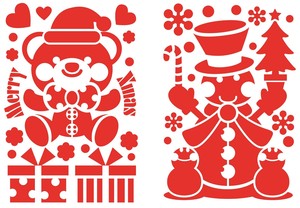 クリスマス【スノースプレー用型紙】フロスターペーパー　ベアー＆スノーマン