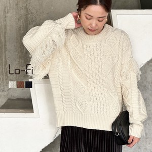 Sweater/Knitwear Wool Blend Knitted Fringe