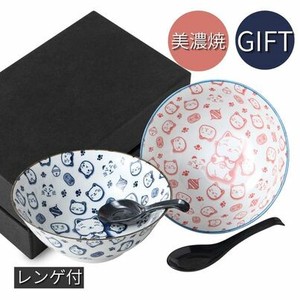 Mino ware Donburi Bowl Gift Set Ramen Bowl Made in Japan