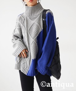 Antiqua Sweater/Knitwear Knitted Long Sleeves High-Neck Tops Ladies Autumn/Winter