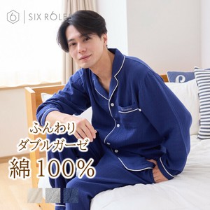 睡衣 成双 长袖 男士 纱布