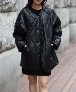 Coat Faux Leather Quilted