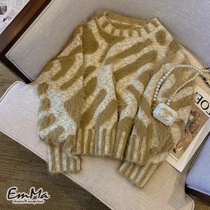 【2023秋冬】 デザインシャギーセーター カジュアル 秋 冬 個性的