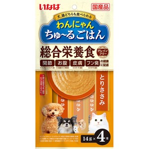 ［いなばペットフード］わんにゃんちゅ〜るごはん とりささみ 14g×4本