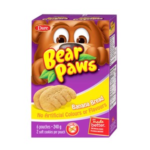ベア・パウズ　ソフトバナナブレッドクッキー 240g (6個入) Dare Bear Paws Banana Bread Cookie
