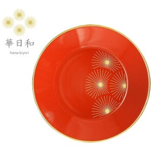 Mino ware Small Plate Red Gift 14cm