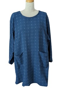 暖かい割烹着　刺繍入り　シンプル割烹着　裏フリースで軽くて暖かい