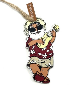 ハワイ直輸入!! 　クリスマスウッドオーナメント【ウクレレ】
