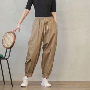 Full-Length Pant Plain Color Casual Ladies'