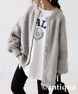 [antiqua] Cardigan Knitted Long Sleeves Tops Cardigan Sweater Ladies