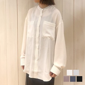 Button Shirt/Blouse Color Palette Banded Collar Shirt Stitch Autumn/Winter 2023