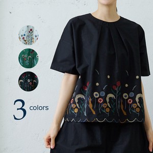 emago Button Shirt/Blouse Flower Animals Spring/Summer Embroidered