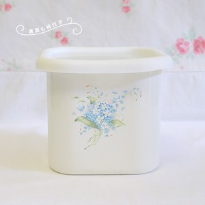 Enamel Storage Jar/Bag Bird Knickknacks Made in Japan