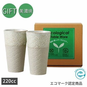 Mino ware Mug Gift Set Seigaiha 220ml Made in Japan