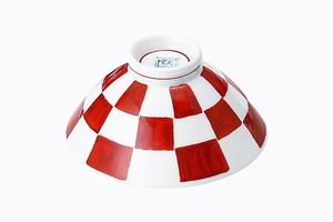 Hasami ware Rice Bowl Porcelain Checkered Made in Japan