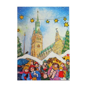 クリスマス ポストカード 輸入カード EU製 欧州各都市のクリスマスマーケットシリーズ ”ハンブルク"