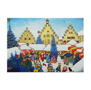 クリスマス ポストカード 輸入カード EU製 欧州各都市のクリスマスマーケットシリーズ ”フランクフルト"