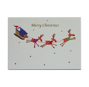 クリスマス ポストカード 輸入カード EU製 サンタxトナカイ