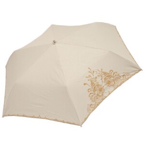 UVカット&完全遮光　遮熱 駒飛ばし刺繍　折りたたみ傘 晴雨兼用