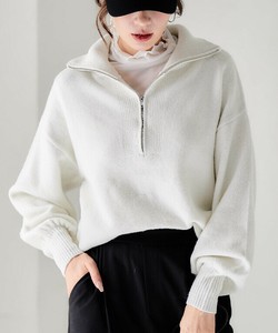 Sweater/Knitwear Ladies fashion High-Neck Turtle Neck Zipped [A/W]