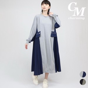 Casual Dress Design Mixing Texture One-piece Dress Switching NEW