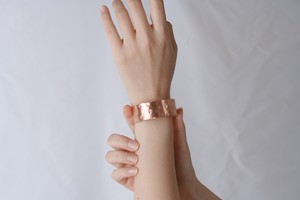 金手链 锤目纹 新商品 手镯 2cm 日本制造