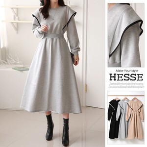 Casual Dress Brushed Lining One-piece Dress 3-colors