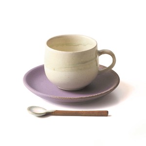 美浓烧 茶杯盘组/杯碟套装 新商品 礼品套装 紫色 日本制造