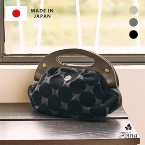 Handbag Genuine leather Flocking Finish Made in Japan
