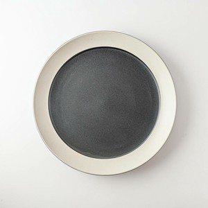 Mino ware Main Plate black Western Tableware 26.5cm Made in Japan